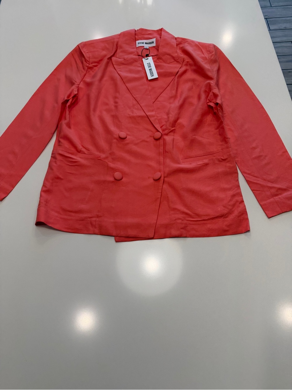 Steve Madden Coral Double-Breasted Blazer Jacket